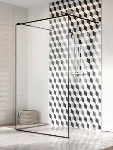 Modo New Black I Frame Walk-in fekete zuhanyfal 140 átlátszó