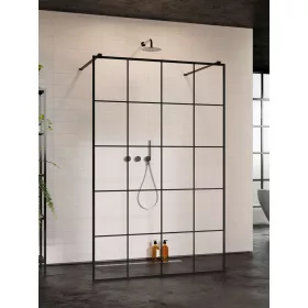   Modo X Black I Factory Walk-in fekete zuhanyfal 120 átlátszó