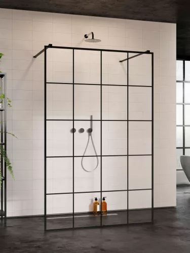 Modo X Black I Factory Walk-in fekete zuhanyfal 150 átlátszó