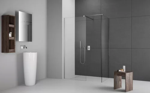 Modo New III Walk-in zuhanyfal 50x50 átlátszó