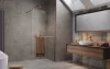 Modo New Brushed Copper II Walk-in szálcsiszolt réz zuhanyfal törölközőtartóval 80 átlátszó
