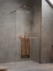 Modo New Brushed Copper II Walk-in szálcsiszolt réz zuhanyfal törölközőtartóval 80 átlátszó