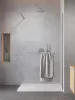 Modo New Brushed Nickel II Walk-in szálcsiszolt króm zuhanyfal törölközőtartóval 85 átlátszó