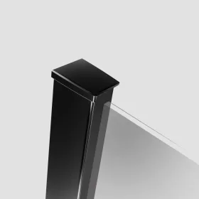   Modo New Black II Walk-in fekete zuhanyfal törölközőtartóval 120 átlátszó