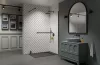 Modo New Brushed Gunmetal II Walk-in szálcsiszolt fegyvermetál zuhanyfal törölközőtartóval 120 átlátszó