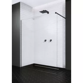 Modo New Black II Walk-in fekete zuhanyfal 125 átlátszó