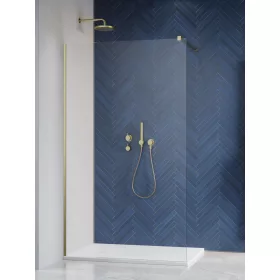   Modo New Brushed Gold II Walk-in szálcsiszolt arany zuhanyfal 145 átlátszó