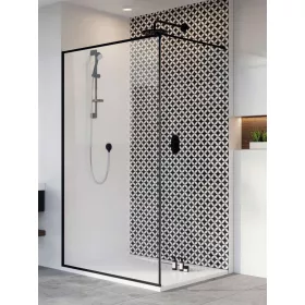   Modo New Black II Frame Walk-in fekete zuhanyfal 150 átlátszó