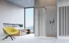 Modo X Black III Walk-in fekete zuhanyfal 50x50 átlátszó