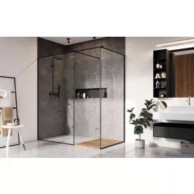   Modo X Black III Frame Walk-in fekete zuhanyfal 50x50 átlátszó