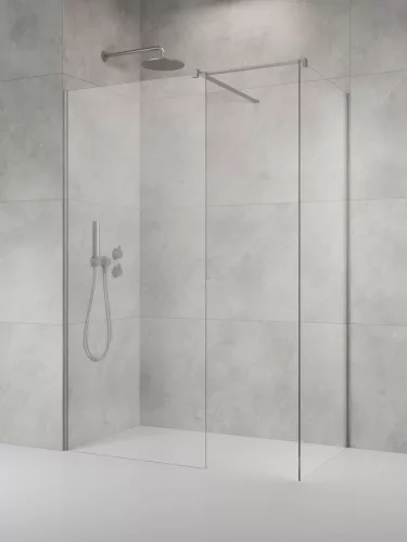 Modo X Brushed Nickel III Walk-in szálcsiszolt króm zuhanyfal 50x50 átlátszó