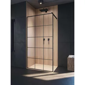   Modo X Black II Factory Walk-in fekete zuhanyfal 80 átlátszó