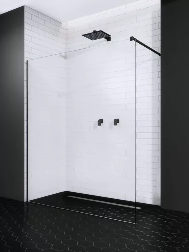 Modo X Black II Walk-in fekete zuhanyfal 85 átlátszó