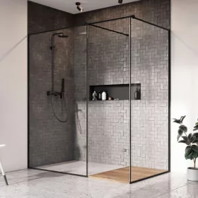   Modo X Black III Frame Walk-in fekete zuhanyfal 90x140 átlátszó