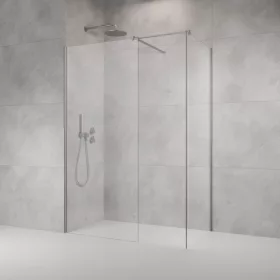   Modo X Brushed Nickel III Walk-in szálcsiszolt króm zuhanyfal 90x90 átlátszó