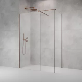   Modo X Brushed Copper III Walk-in szálcsiszolt réz zuhanyfal 90x90 átlátszó