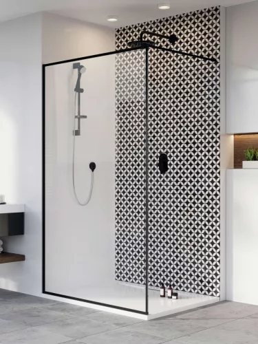 Modo X Black II Frame Walk-in fekete zuhanyfal 105 átlátszó
