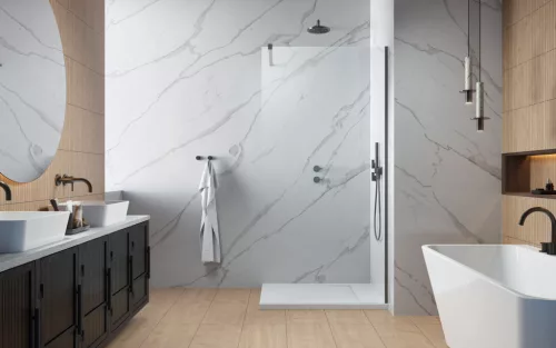 Modo X Brushed GunMetal II Walk-in szálcsiszolt fegyvermetál zuhanyfal 125 átlátszó