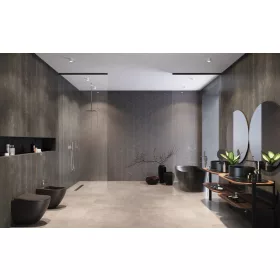   Modo XL Black Walk-in fekete zuhanyfal 30-100x200-250 átlátszó