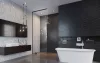 Modo XL Black Walk-in fekete zuhanyfal 100-160x200-250 átlátszó