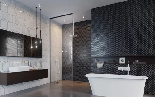 Modo XL Black Walk-in fekete zuhanyfal 100-160x200-250 átlátszó