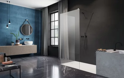 Modo New IV Walk-in zuhanyfal 120x90 átlátszó