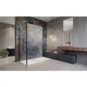  Modo New Black IV Walk-in fekete zuhanyfal 130x85 átlátszó