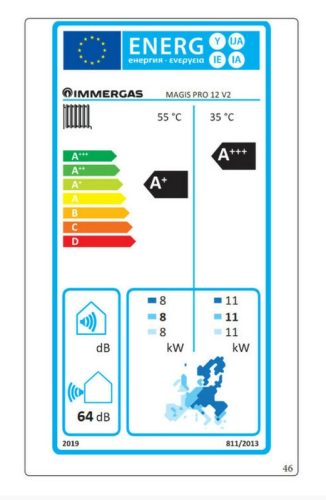 Immergas Magis Pro 12 V2 split rendszerű levegő-víz hőszivattyú, beltéri és kültéri egységgel, 1 fázis (3.030663)