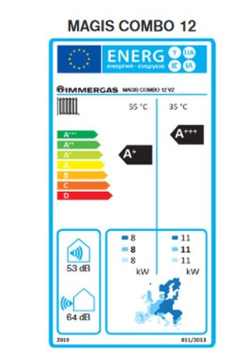 Immergas Magis Combo 12 V2 split rendszerű hőszivattyú és kondenzációs kazán egyben (átfolyós rendszer), 1 fázis (3.030819)