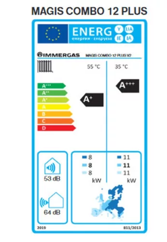 Immergas Magis Combo 12 V2 Plus split rendszerű hőszivattyú és kondenzációs kazán egyben (tárolós rendszer), 1 fázis (3.030822)