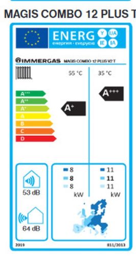 Immergas Magis Combo 12 V2 T split rendszerű hőszivattyú és kondenzációs kazán egyben (átfolyós rendszer), 3 fázis (3.030825)