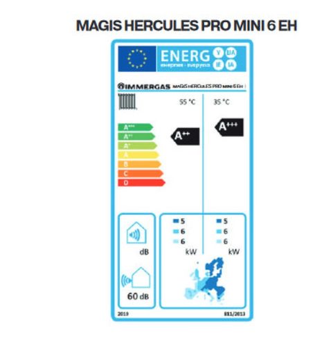 Immergas Magis Hercules Mini Pro 6 EH split rendszerű hőszivattyú 6kW, beépített 180L HMV és 25L puffertároló, 3kW patron, 1 fázis (3.034095)