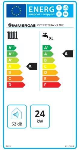 Immergas Victrix Tera V3 28 E Fali kondenzációs kombi gázkazán (3.036978) (24/28kW)