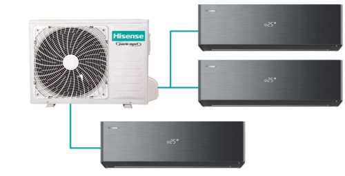 Hisense multi-split klíma szett 7,2kW (3AMW72U4RJC) kültéri egység + 3db, 2,6kW Energy Pro X Black beltéri egység