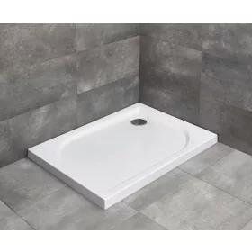   Delos D szögletes lapos zuhanytálca 90x75 fehér, ajándék szifonnal