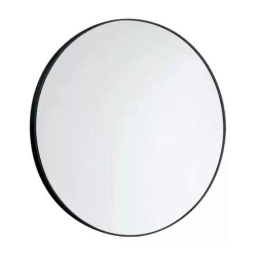 SAPHO AQUALINE kerek tükör, 60cm, matt fekete, akasztó nélkül