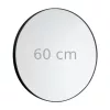 SAPHO AQUALINE kerek tükör, 60cm, matt fekete, akasztó nélkül
