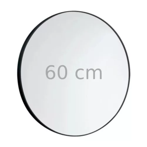 SAPHO AQUALINE kerek tükör, 60cm, matt fekete, akasztó nélkül