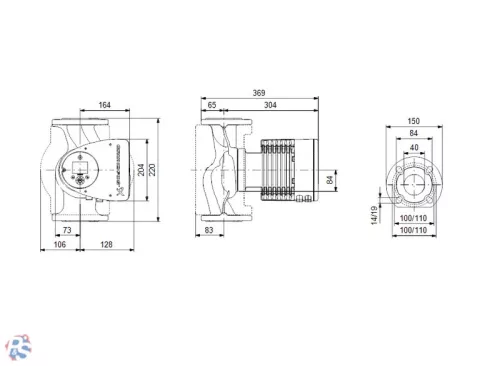 Grundfos Magna3 40-100 F 220 PN6/10, magas hatásfokú, energiatakarékos fűtési prémium keringetőszivattyú, karimás, cksz.97924269