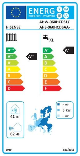 Hisense Hi-Therma Integra AHW-060HCDS1/AHS-060HCDSAA-23 6kW split hőszivattyú, 230 literes HMV tárolóval, 1 fázisú, R32
