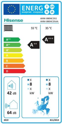 Hisense Hi-Therma AHW-080HCDS1/AHM-080HCDSAA 8kW split hőszivattyú, 1 fázisú, R32
