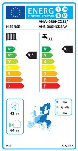 Hisense Hi-Therma Integra AHW-080HCDS1/AHS-080HCDSAA-23 8kW split hőszivattyú, 230 literes HMV tárolóval, 1 fázisú, R32