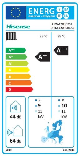 Hisense Hi-Therma AHW-120HCDS1/AHM-120HCDSAA 12kW split hőszivattyú, 1 fázisú, R32