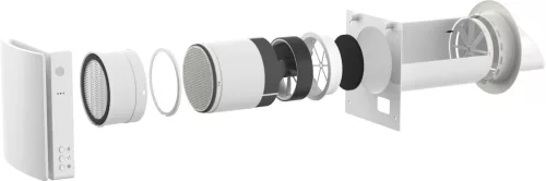 HOLTOP/AIRWOODS AV-TTW5-W egyhelyiséges hővisszanyerős szellőztető automata zsaluval, WiFi, páraérzékelős
