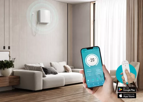 HOLTOP/AIRWOODS AV-TTW5-W egyhelyiséges hővisszanyerős szellőztető automata zsaluval, WiFi, páraérzékelős