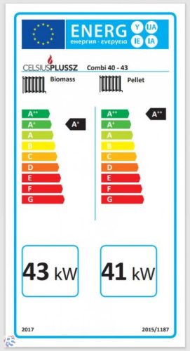 Celsius Combi 40-43 vegyestüzelésű kazán, pellet égő nélkül (43/41kW)