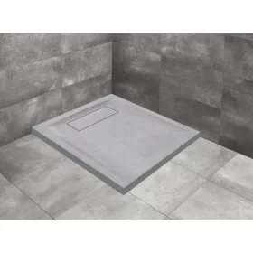   Doris C lapos szögletes betonszürke zuhanytálca 90x90 betonszürke, ajándék szifonnal