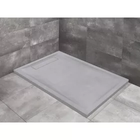   Doris F lapos szögletes betonszürke zuhanytálca 140x90 betonszürke, ajándék szifonnal