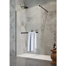   RADAWAY MODO New Black II Walk-in zuhanyfal törölközőtartóval Bemutató darab