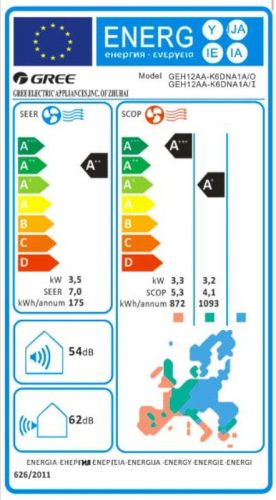 Gree GEH12AA-K6DNA1A  split klíma, padlóra állítható szett 3,5 kW